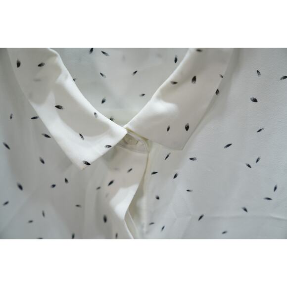 Apt. 9 Essentials White Black Dot Button-Up Blouse XL Long Sleeve Office - Picture 9 of 9